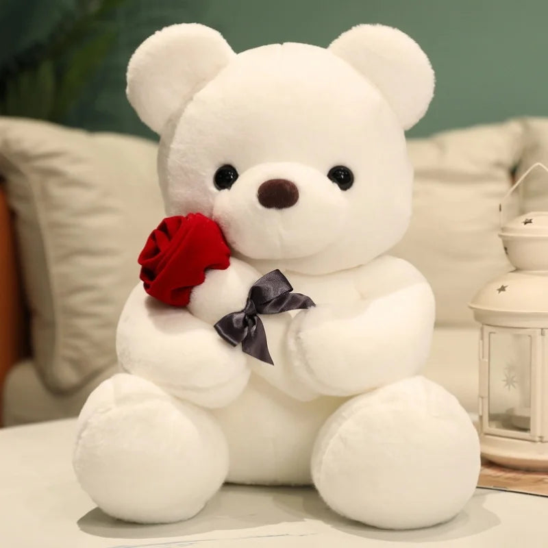 23cm Teddy Bear with Rose Bear for Valentine's Day Eternal Roses For Mother's Day Anniversary Graduation Handmade Romantic Gift