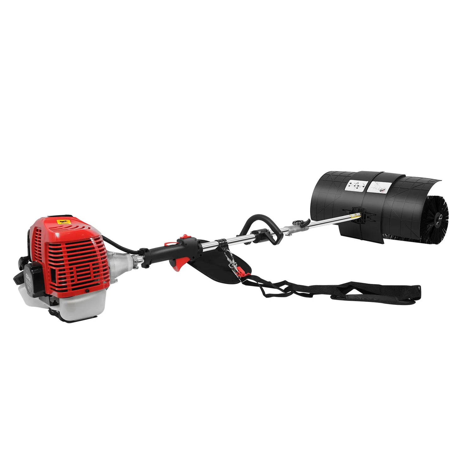 52CC 2.3HP Handheld Sweeper Manual Gas Power Sweeping Broom Artificial Grass Brush Gasoline Powered Broom Garden Lawn Sweeper