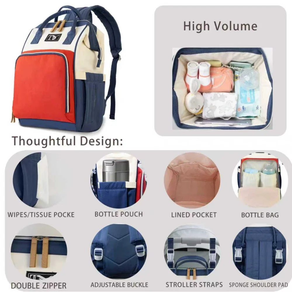 2025 New Multipurpose Diaper Bag Backpack with Changing Pad & Stroller Straps, Large Capacity Mom Bags with Thermal Pocket