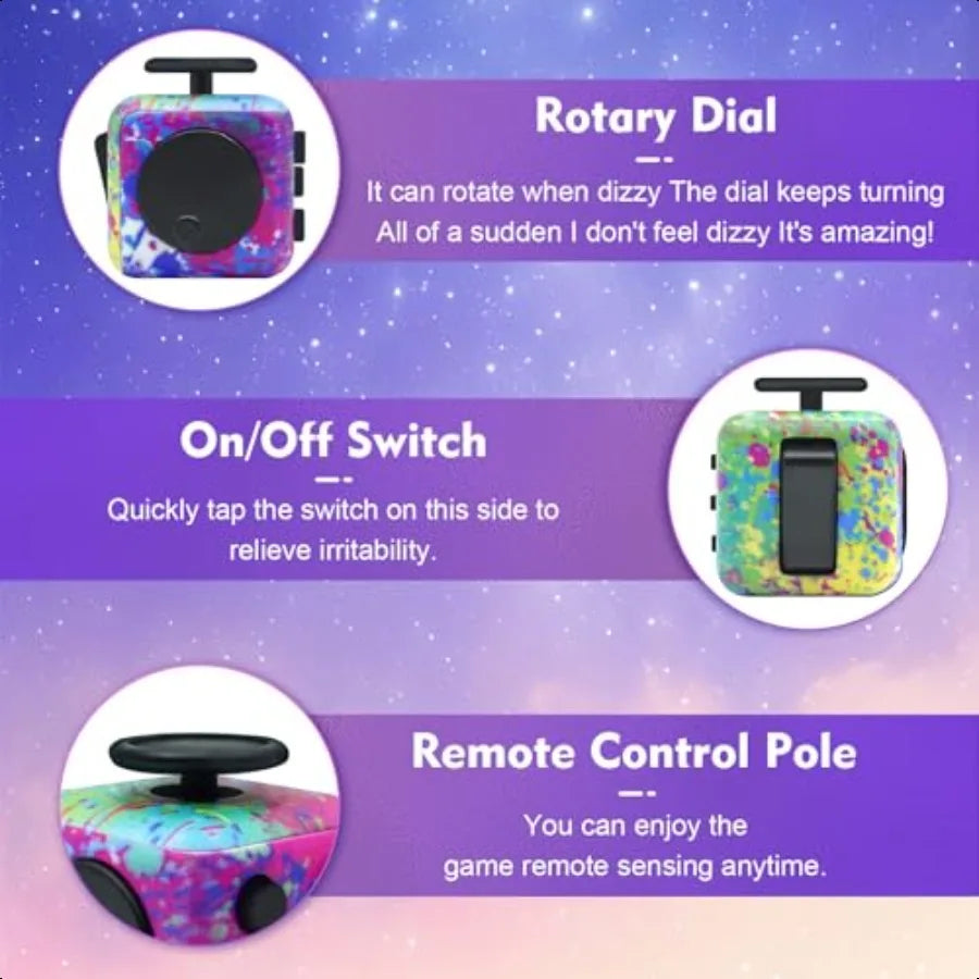 Lollyx Fidget Toy Cube 4 Pack Cube Fidget Anxiety Relief Toys for and Adults 6 Sided Fidget Toys Cube HandHeld for Adults ble S