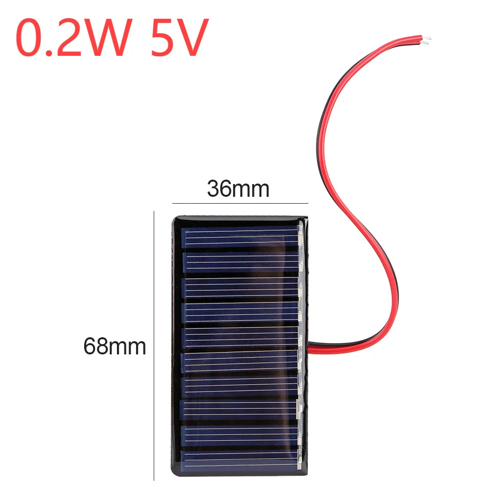 Solar Panel 3/5W 5/12V Micro Solar Board Portable Fast Charger Polysilicon DIY Solar Cells System Mini Outdoor Battery Charger