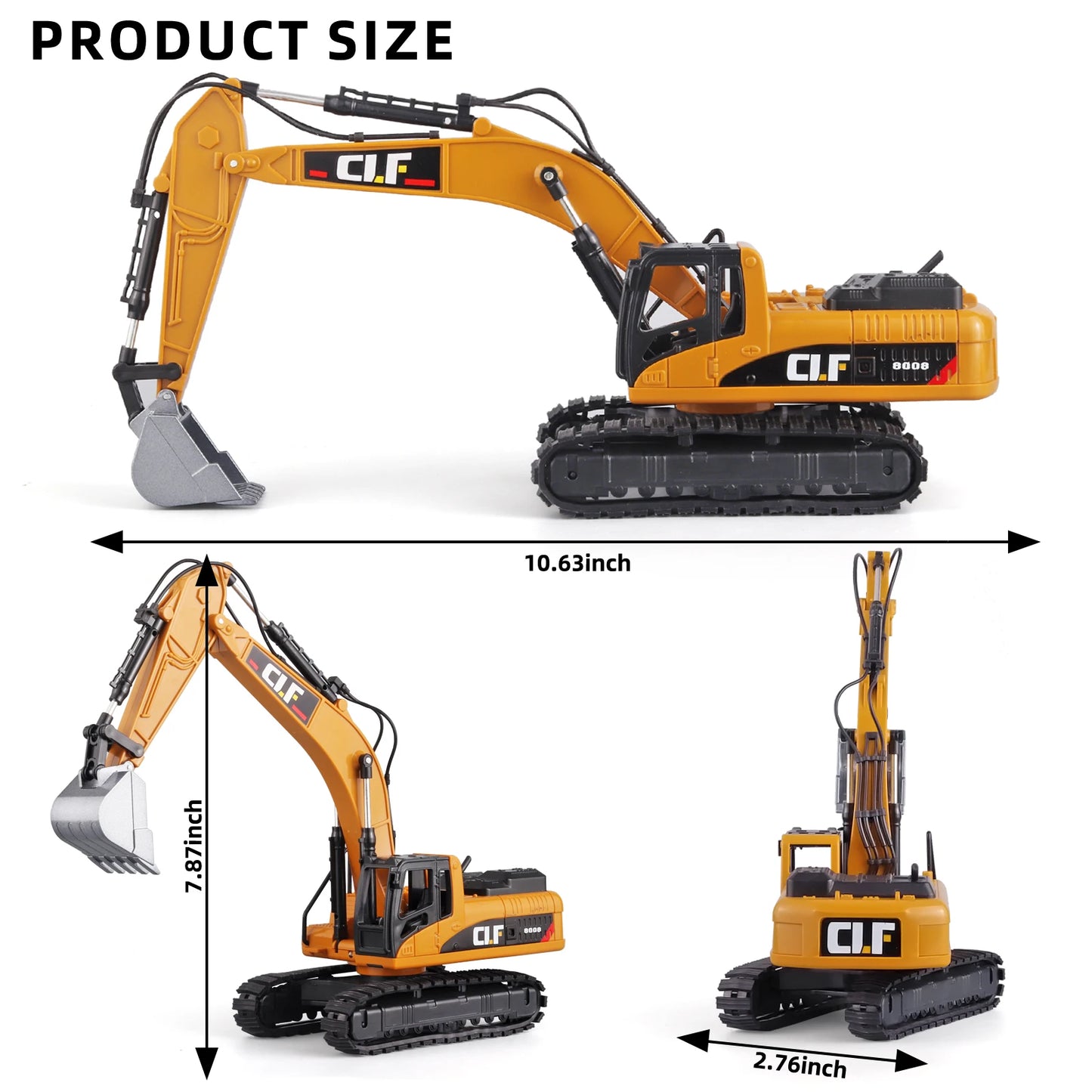 Excavator Toy Construction Truck Toy - Simulated Lights Crawler Excavator Toy - Construction Truck Toys for Boys 3 - 5 Year Old