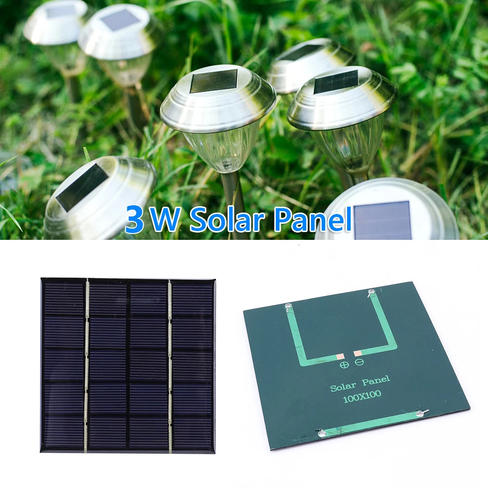 Solar Panel 3/5W 5/12V Micro Solar Board Portable Fast Charger Polysilicon DIY Solar Cells System Mini Outdoor Battery Charger
