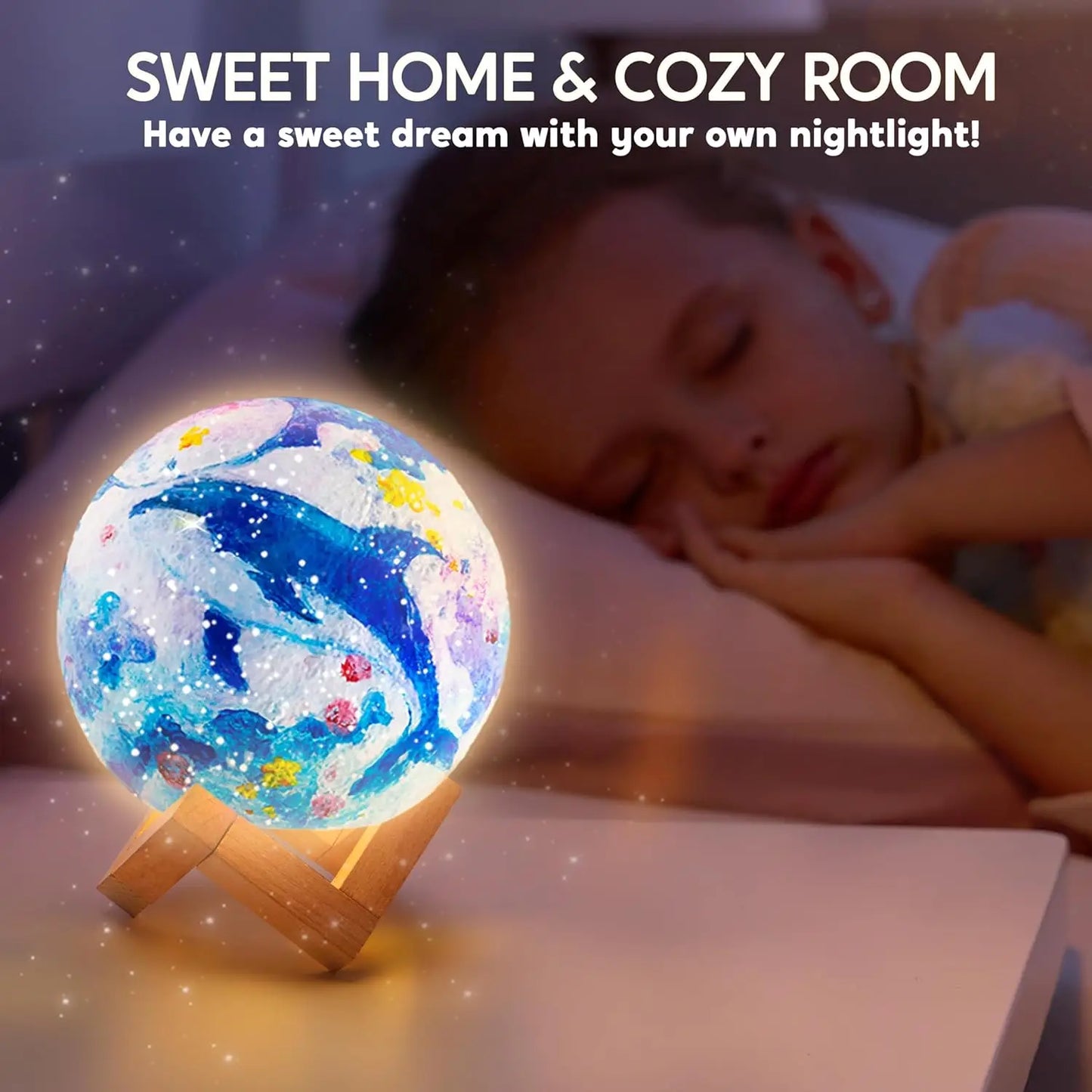 JOYFY DIY 3D Moon Night Light For Kid Paint Your Own Moon Lamp Kit Galaxy Lamp Arts and Crafts Kit School Activities Gifts