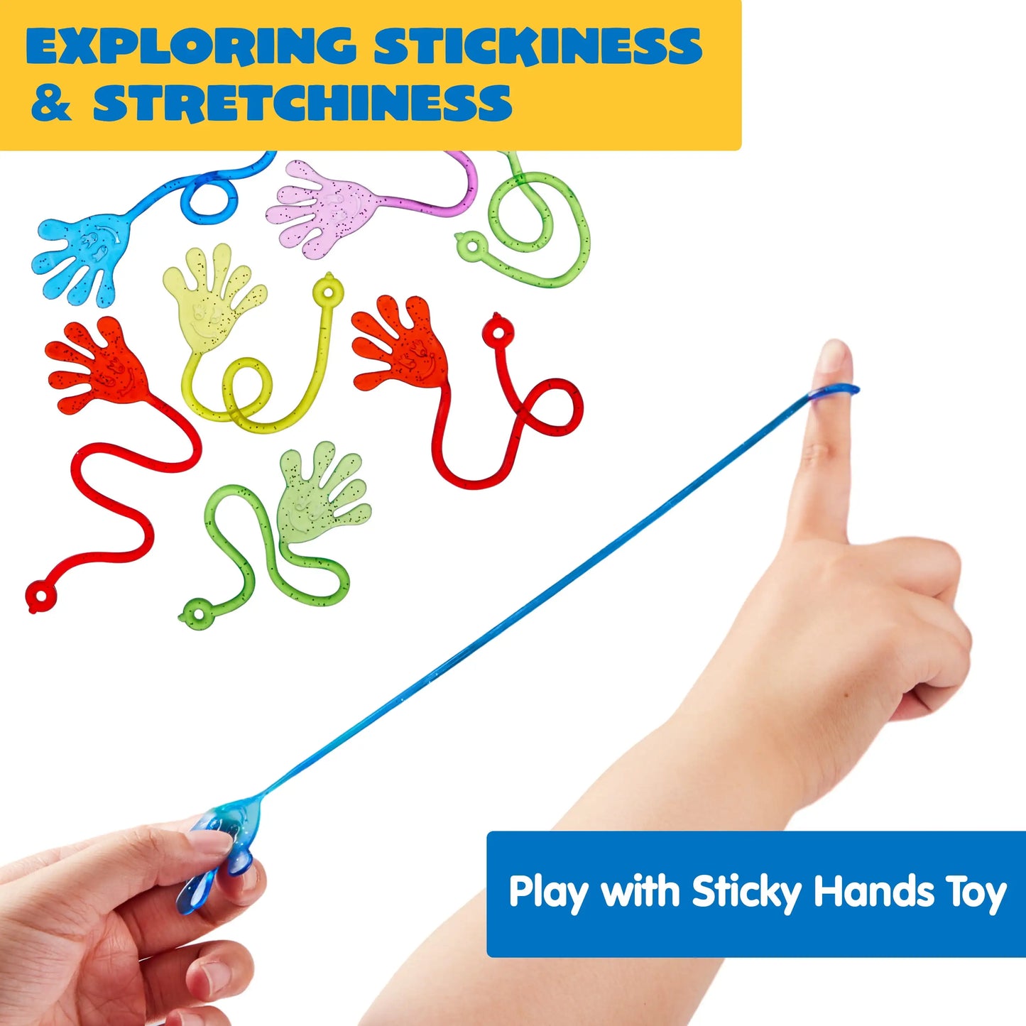Joyfy 48/120 Pcs Sticky Hands Party Favors for Kids Assorted Stretchy Slappy Hands Fun Fidget Toys Birthday Chirstmas Gift