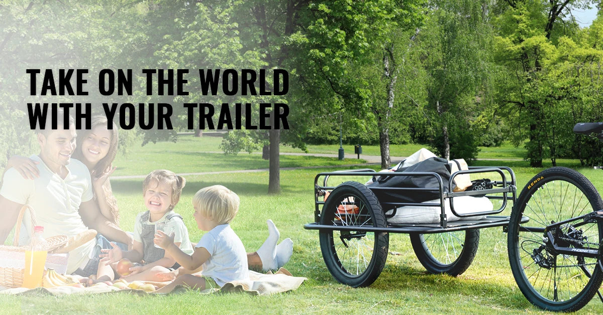 SucceBuy 275 lbs Bike Cargo Trailer Bicycle Wagon Cart Foldable Compact Storage with Universal Hitch 20" Wheels fits Most Bike