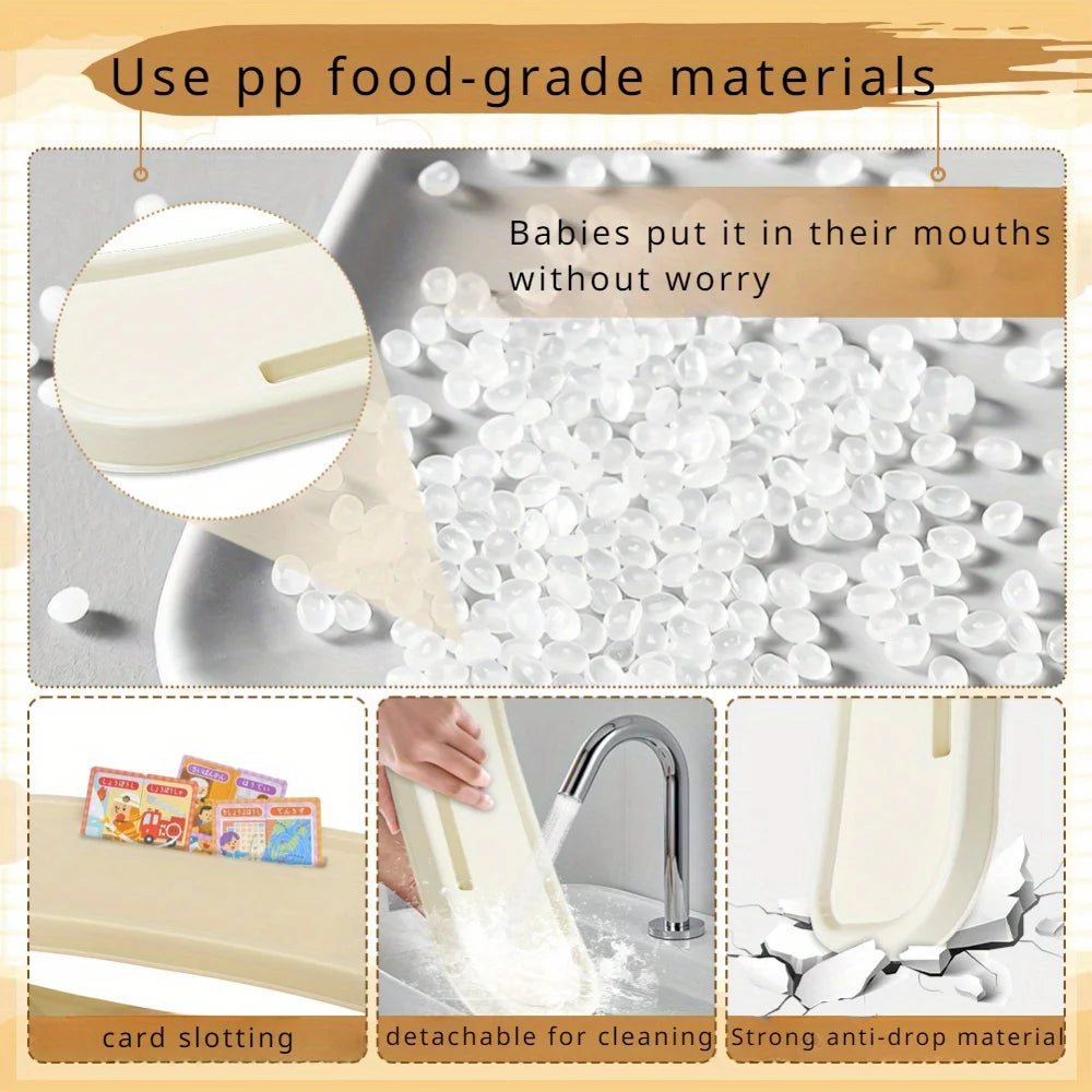 Stylish and Durable High Chair with Adjustable Footrest and Detachable Cushion for Comfortable Feeding, Perfect for Growing Babi