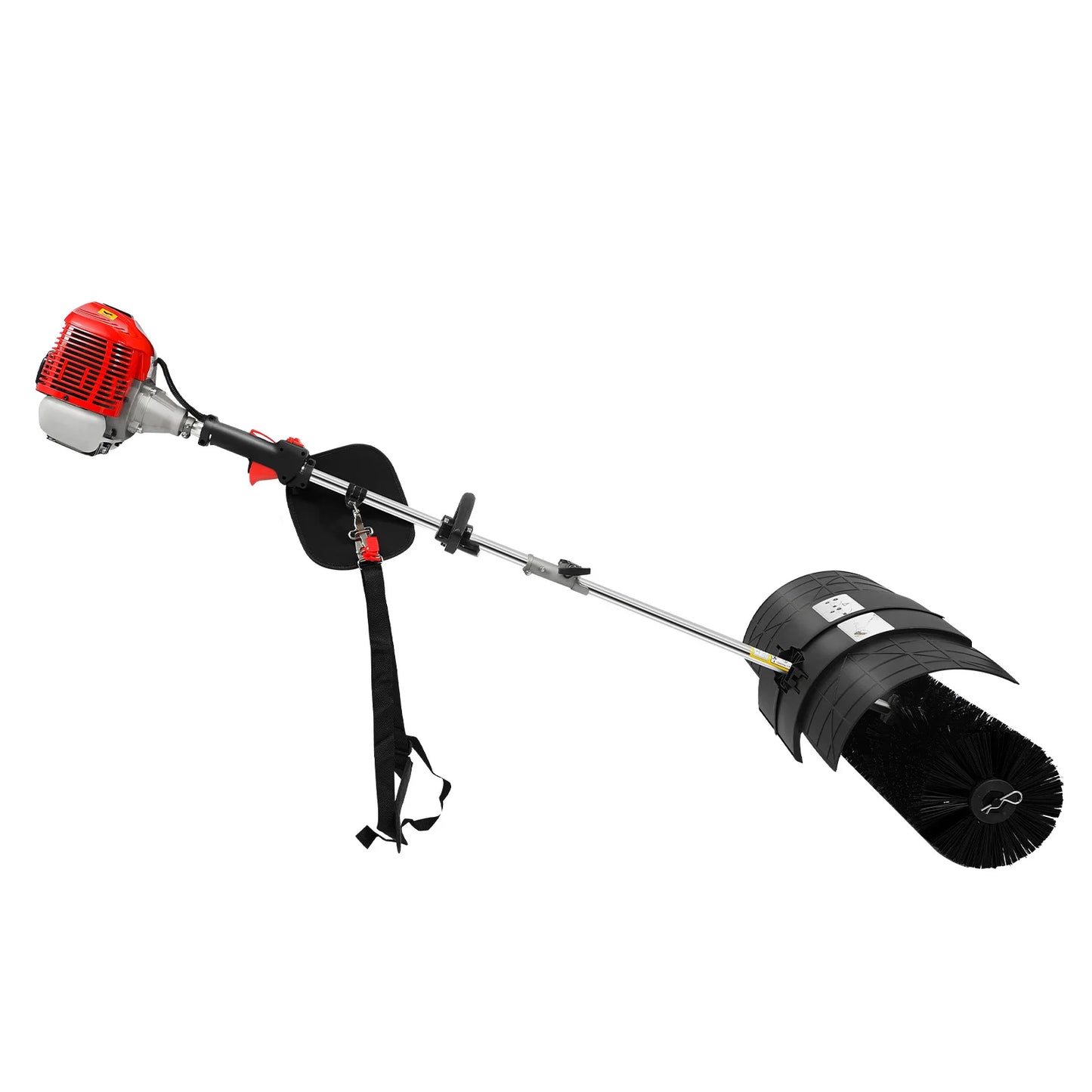 52CC 2.3HP Handheld Sweeper Manual Gas Power Sweeping Broom Artificial Grass Brush Gasoline Powered Broom Garden Lawn Sweeper