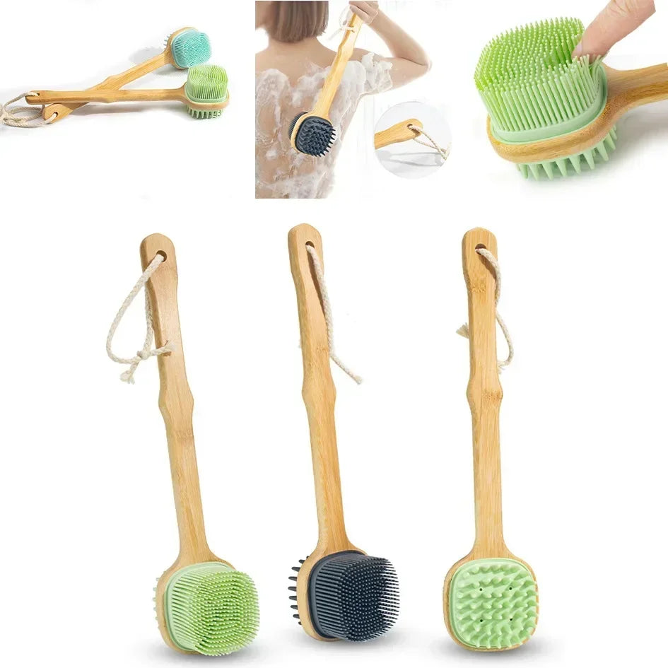 Gentle Yet Effective: Cleansing Massage Full Body Scrub Bath Brush with Baby Silicone Bath Brush - Perfect for Delicate Skin