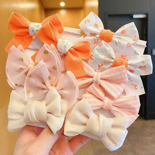 10 Pcs/Set New Baby Girl Cute Colors Flower Hair Bands Ponytail Holder Chilren Soft Scrunchies Rubber Kids Hair Accessories