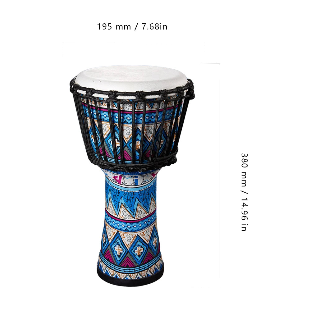 Goatskin Drumhead African Drum Colorful Art Patterns 8inch Djembe Drum Hand Drum Great Gift for Beginners Adults and Kids