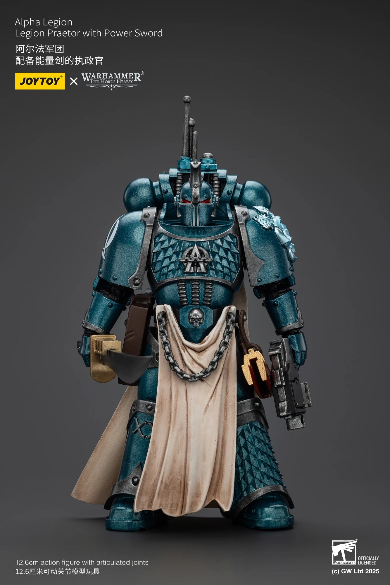 JOYTOY Warhammer 40K 1/18 Action Figure Alpha Legion Legion Praetor with Power Sword Anime figures Toys Collection
