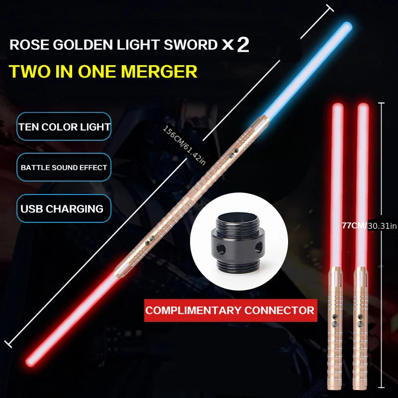Light up Saber 16 Colors & Sounds RGB Light Sword Metal Handle Laser Sword Toys Light Quiet Mode Children Cosplay Christmas Gift
