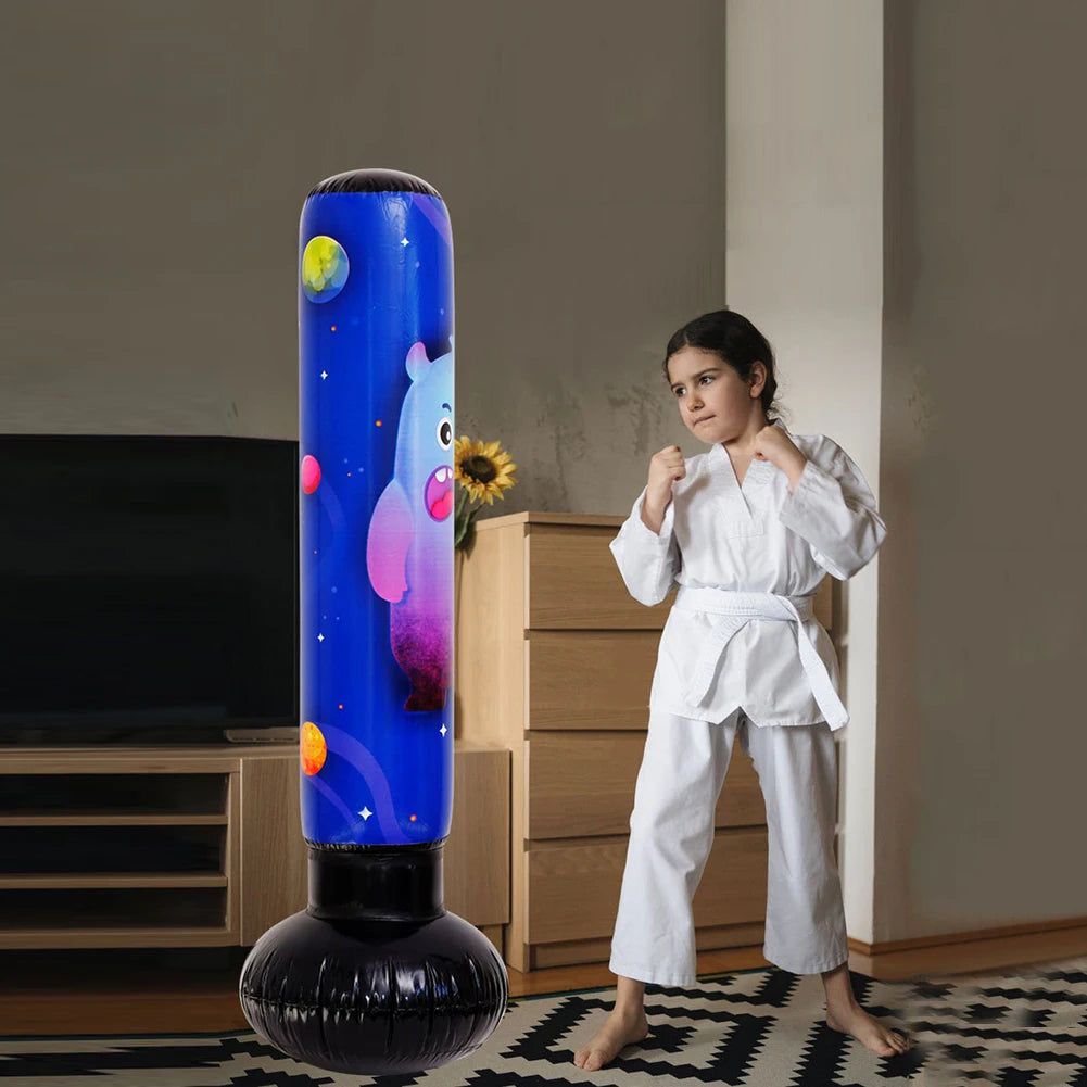 1.2M/1.6M Inflatable Boxing Bag Children Adult Tumbler Standing Sandbag Fitness Training Boxing Sack PVC Thicken Boxing Pillar