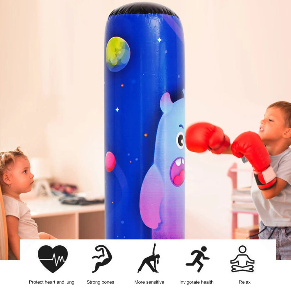 1.2M/1.6M Inflatable Boxing Bag Children Adult Tumbler Standing Sandbag Fitness Training Boxing Sack PVC Thicken Boxing Pillar