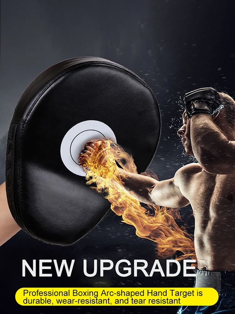 Curved Boxing Hand Target PU Leather Curved Punching Mitts Breathable Boxing Mitts Kickboxing Pads for Martial Arts Training
