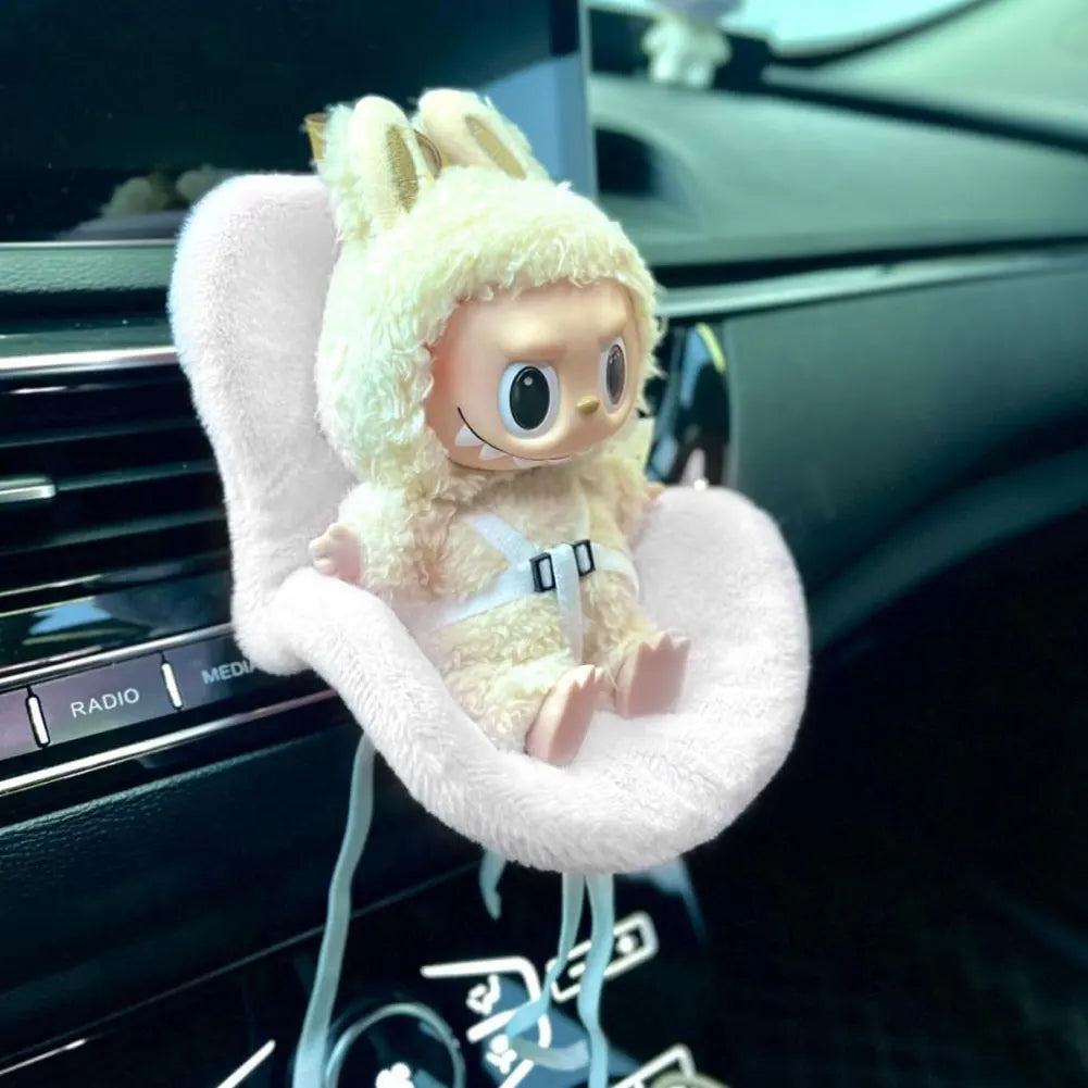 Car Ventilation Safety Seat Soft Kawaii Doll Seat Car Ornament Plush Safety Seat Car Air Outlet Decoration for 17cm Dolls