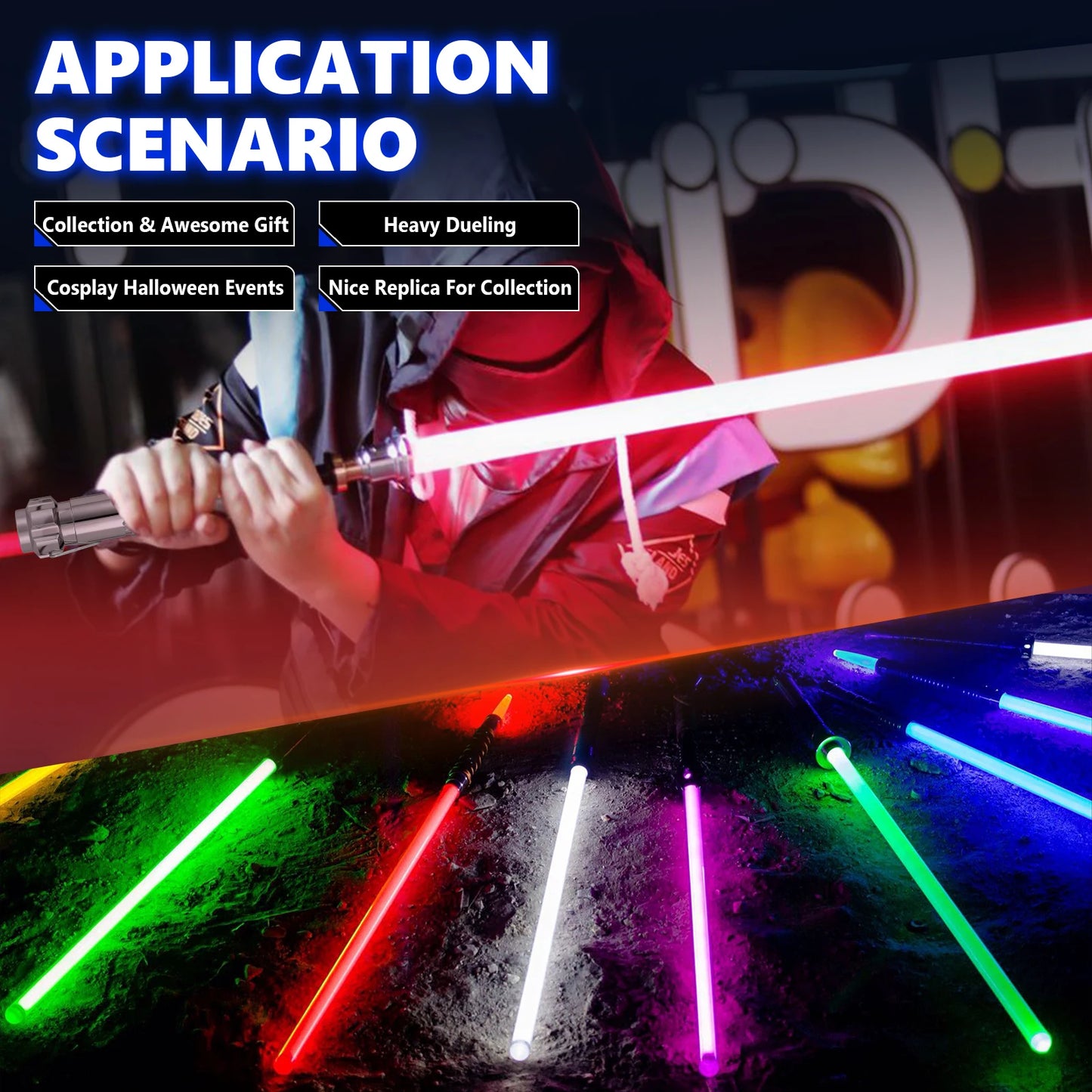 PHS Luke V2 Smooth Swing Lightsaber Metal Hilt for Heavy Dueling Color Changing Sounds Force Blaster Jedi Laser Sword Toys