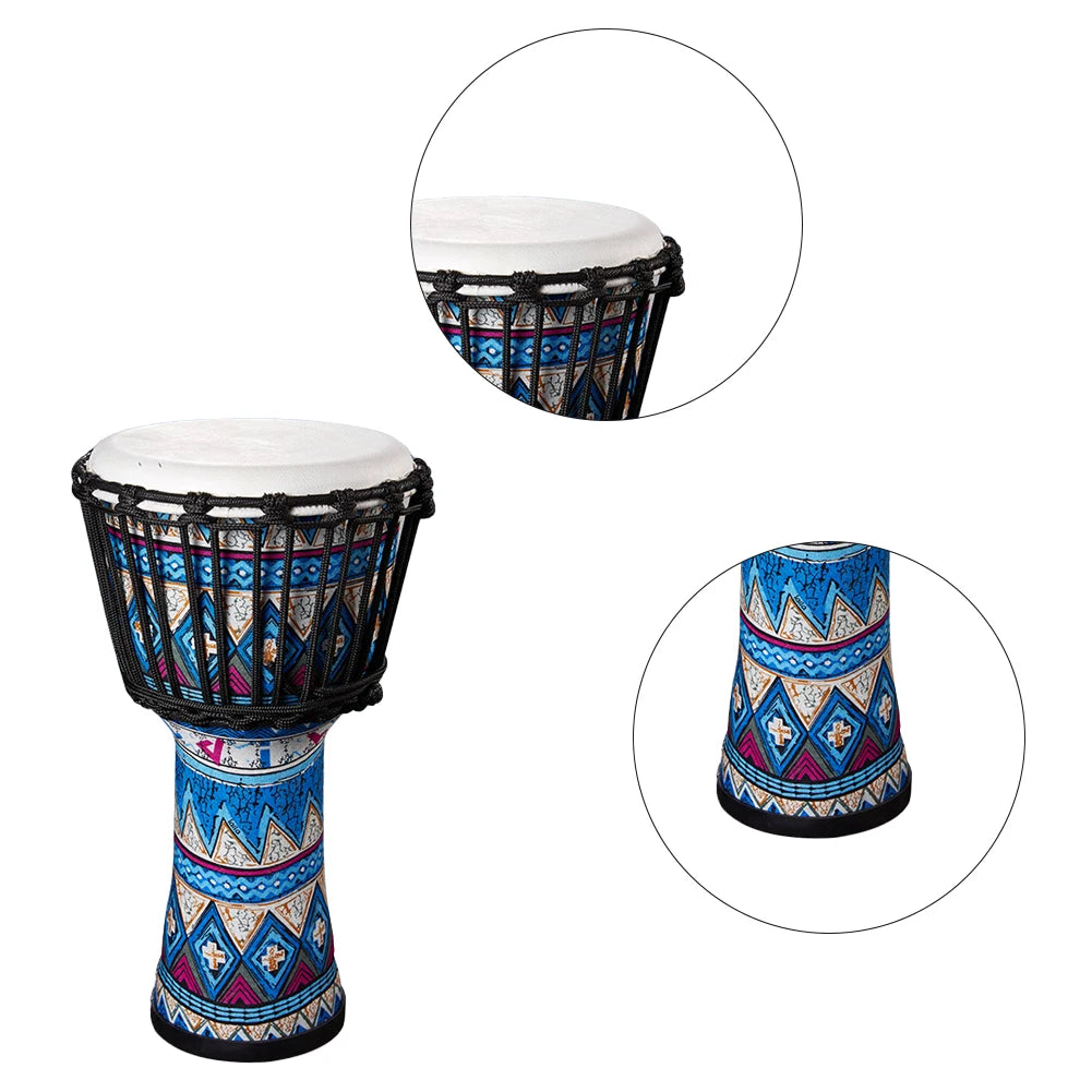 Goatskin Drumhead African Drum Colorful Art Patterns 8inch Djembe Drum Hand Drum Great Gift for Beginners Adults and Kids