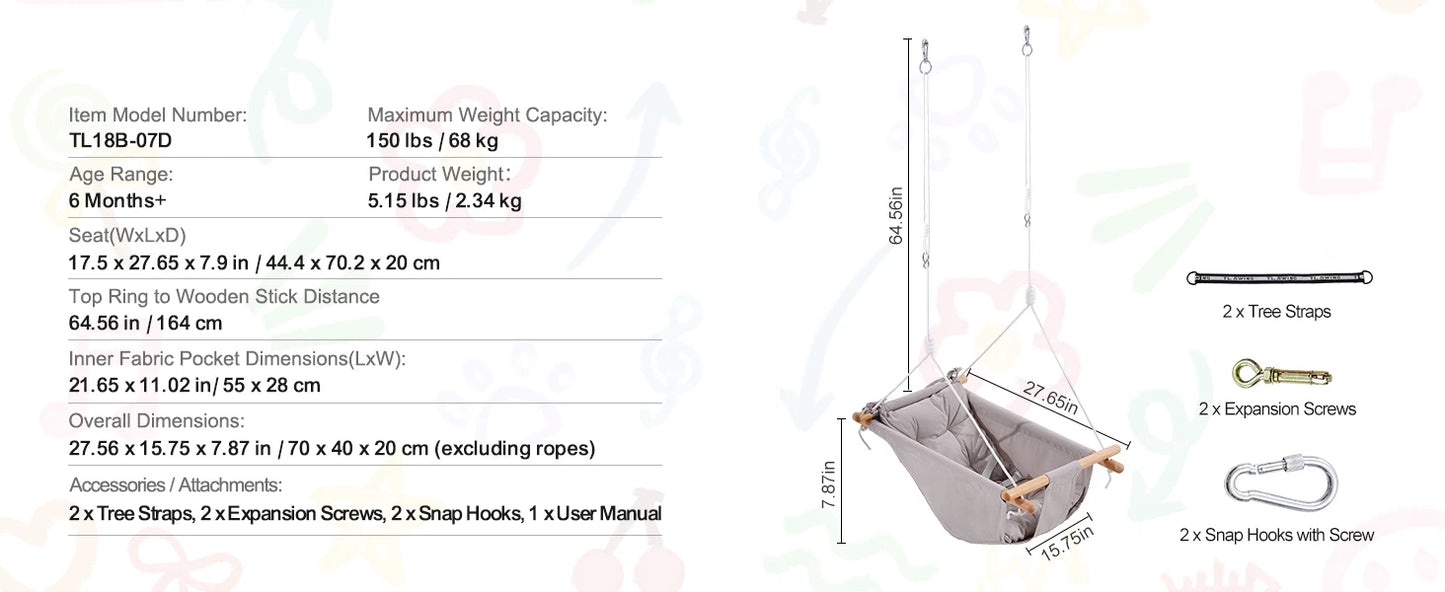 SucceBuy Tree Swing Saucer Swing 750lbs Swing Seat 2 Tree Hanging Straps Adjustable Multi-Strand Ropes Round Swing Kids Outdoor
