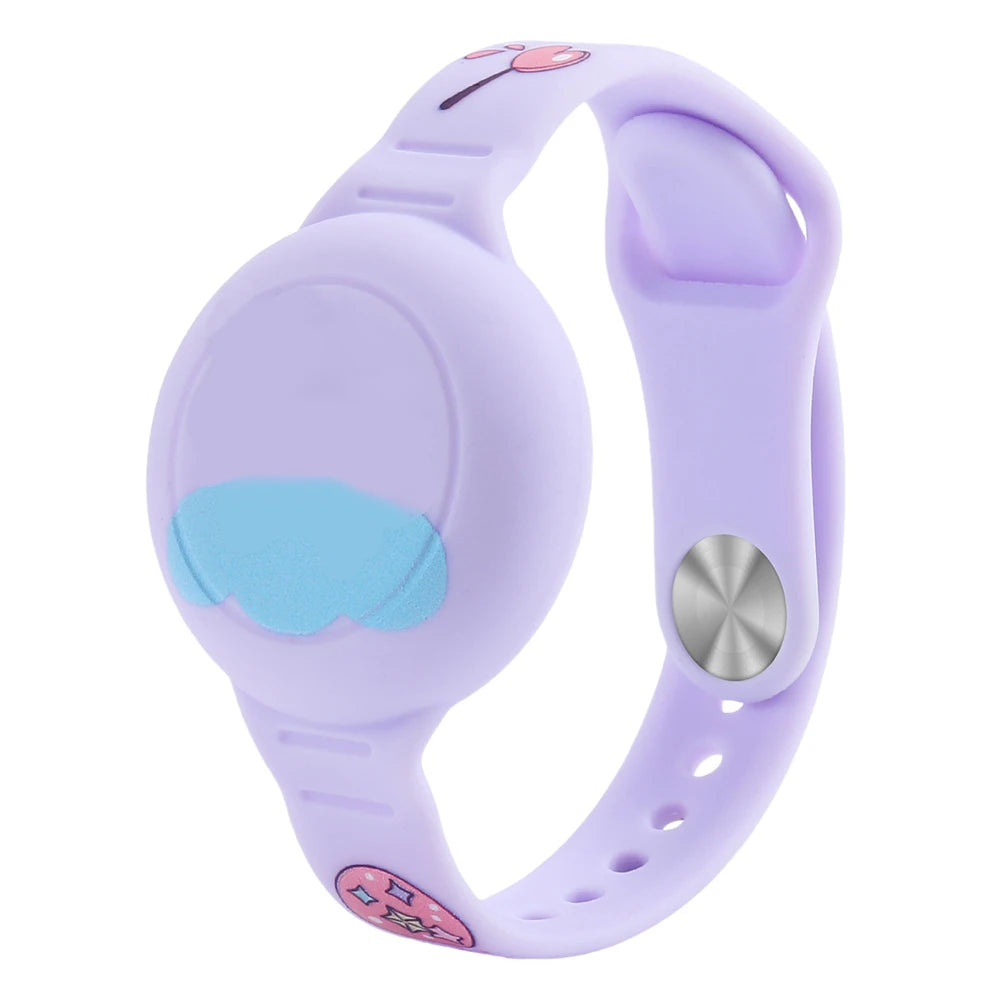 Cute Waterproof Silicone Toddler GPS Tracker Wristband for AirTag Kids Cartoon Design Lightweight