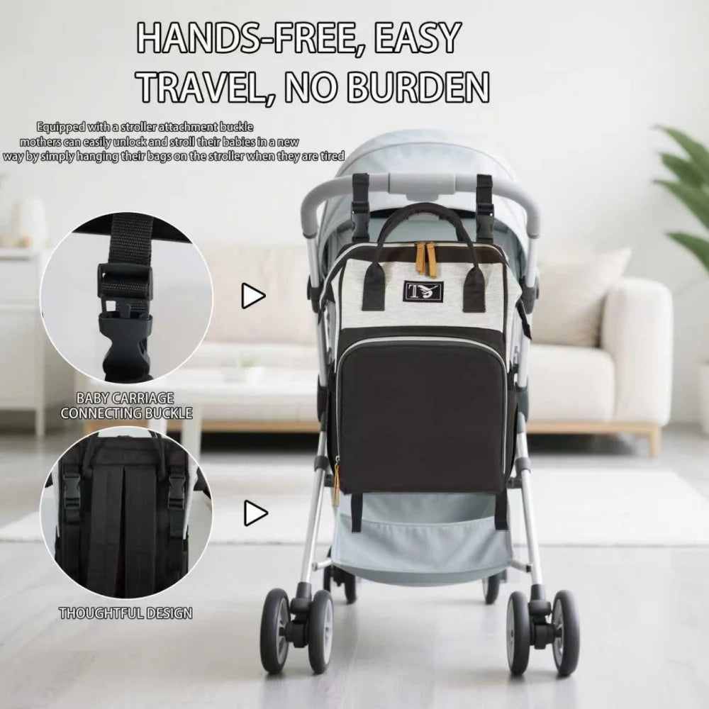 2025 New Multipurpose Diaper Bag Backpack with Changing Pad & Stroller Straps, Large Capacity Mom Bags with Thermal Pocket