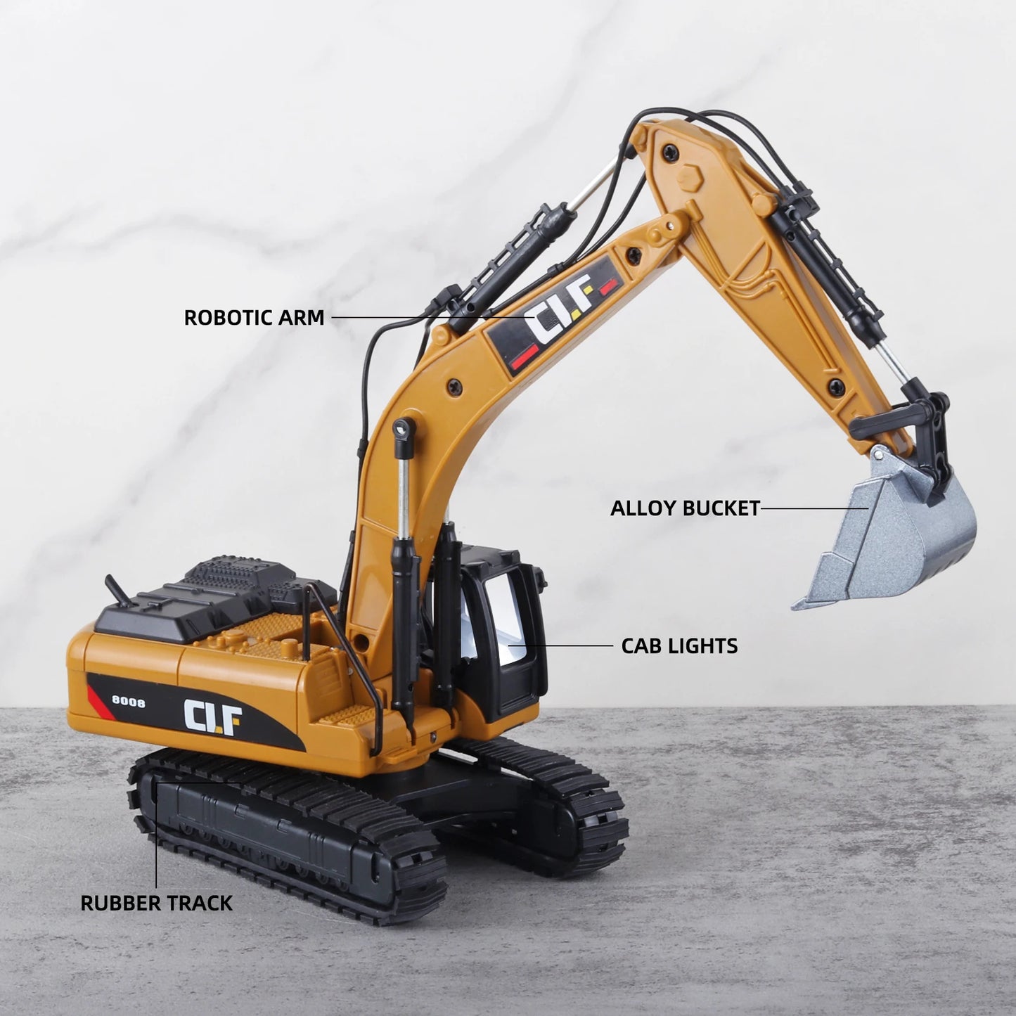 Excavator Toy Construction Truck Toy - Simulated Lights Crawler Excavator Toy - Construction Truck Toys for Boys 3 - 5 Year Old