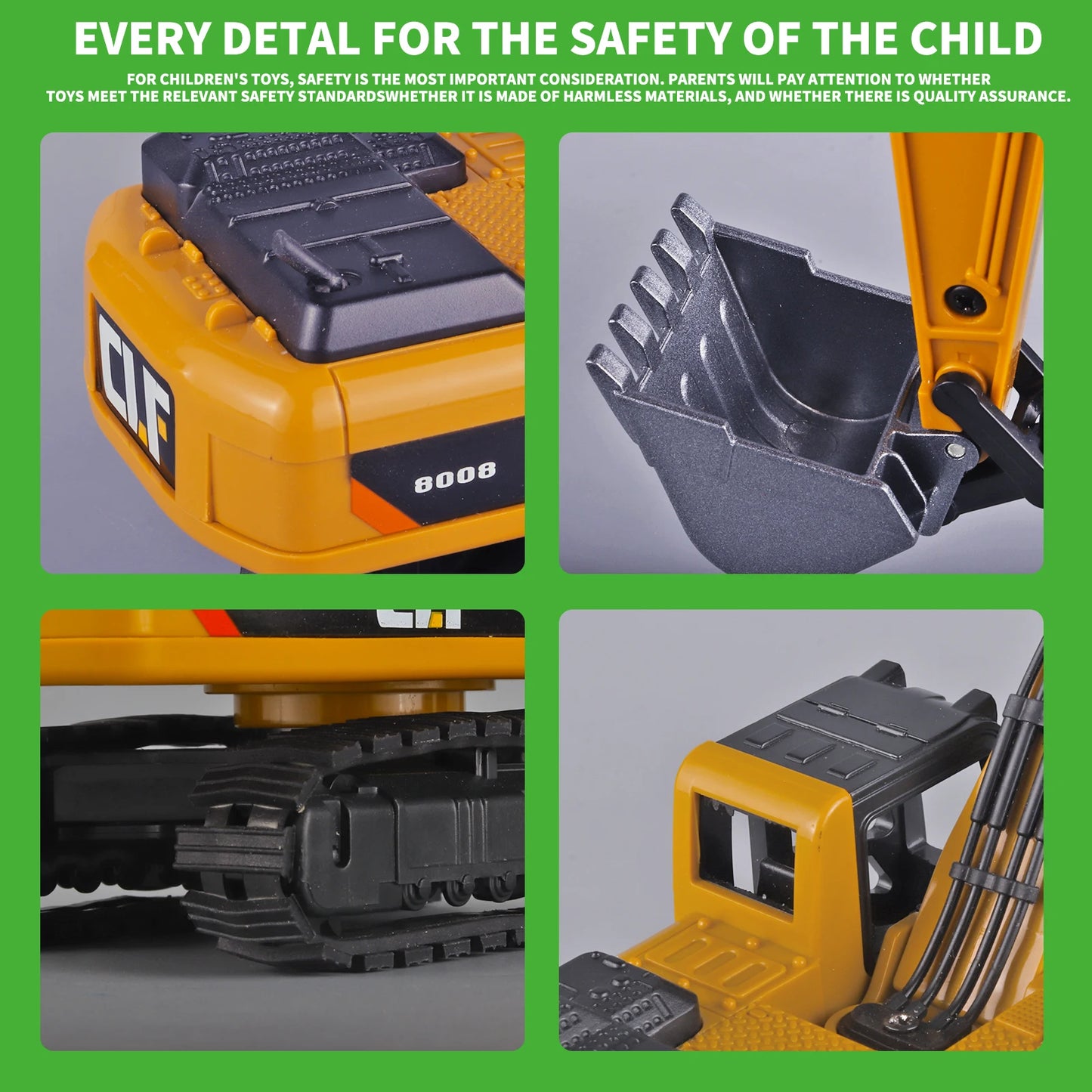 Excavator Toy Construction Truck Toy - Simulated Lights Crawler Excavator Toy - Construction Truck Toys for Boys 3 - 5 Year Old