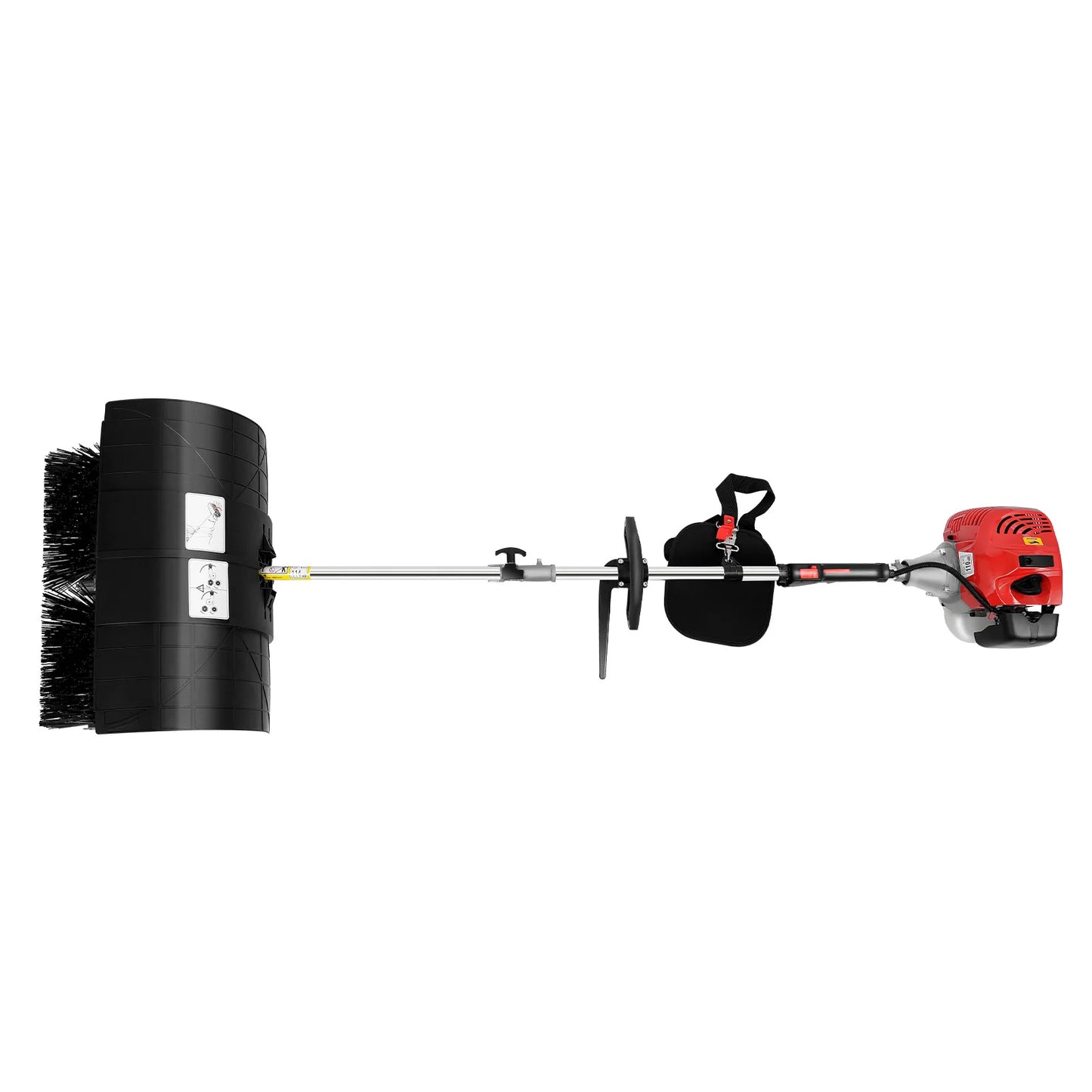 52CC 2.3HP Handheld Sweeper Manual Gas Power Sweeping Broom Artificial Grass Brush Gasoline Powered Broom Garden Lawn Sweeper