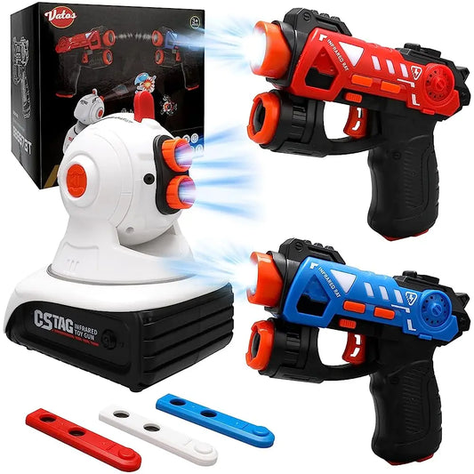 CSTAG Projector Duck UFO Hunting Shooting Game Kids Gifts Toy For Boys Laser Tag Infrared Mini Pistol Guns Battle Game Indoor