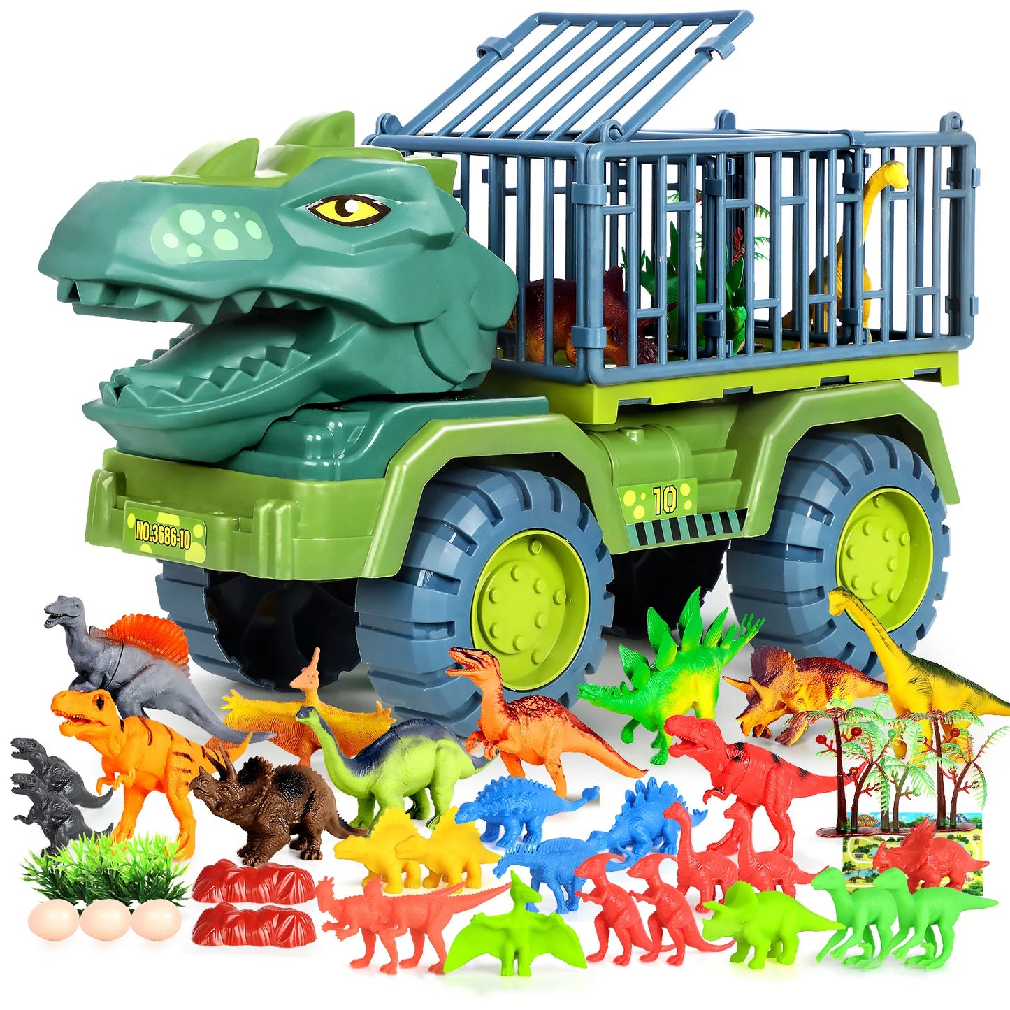 Boys Car Toys Dinosaur Truck Transport Carrier Vehicle Dino Animal Model Tyrannosaurus Rex Truck Game Children Birthday Gifts