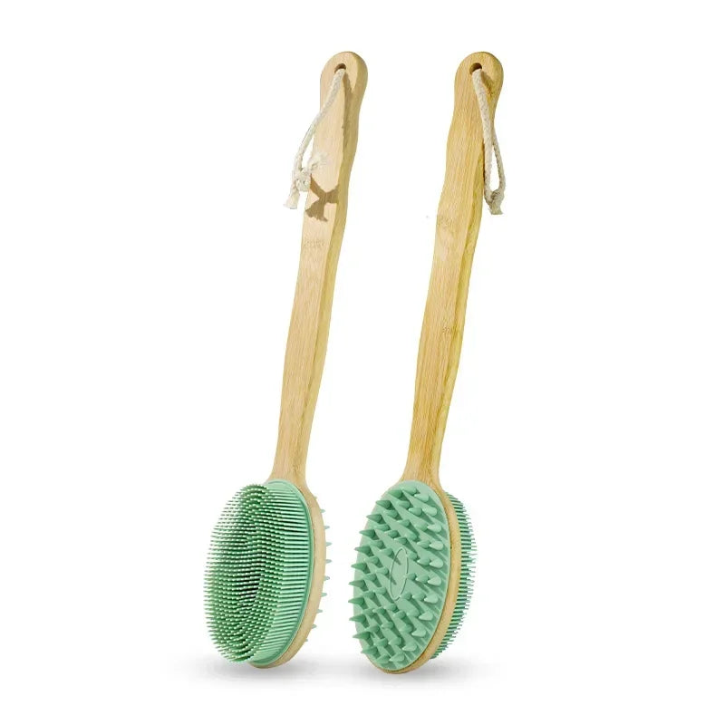 Gentle Yet Effective: Cleansing Massage Full Body Scrub Bath Brush with Baby Silicone Bath Brush - Perfect for Delicate Skin