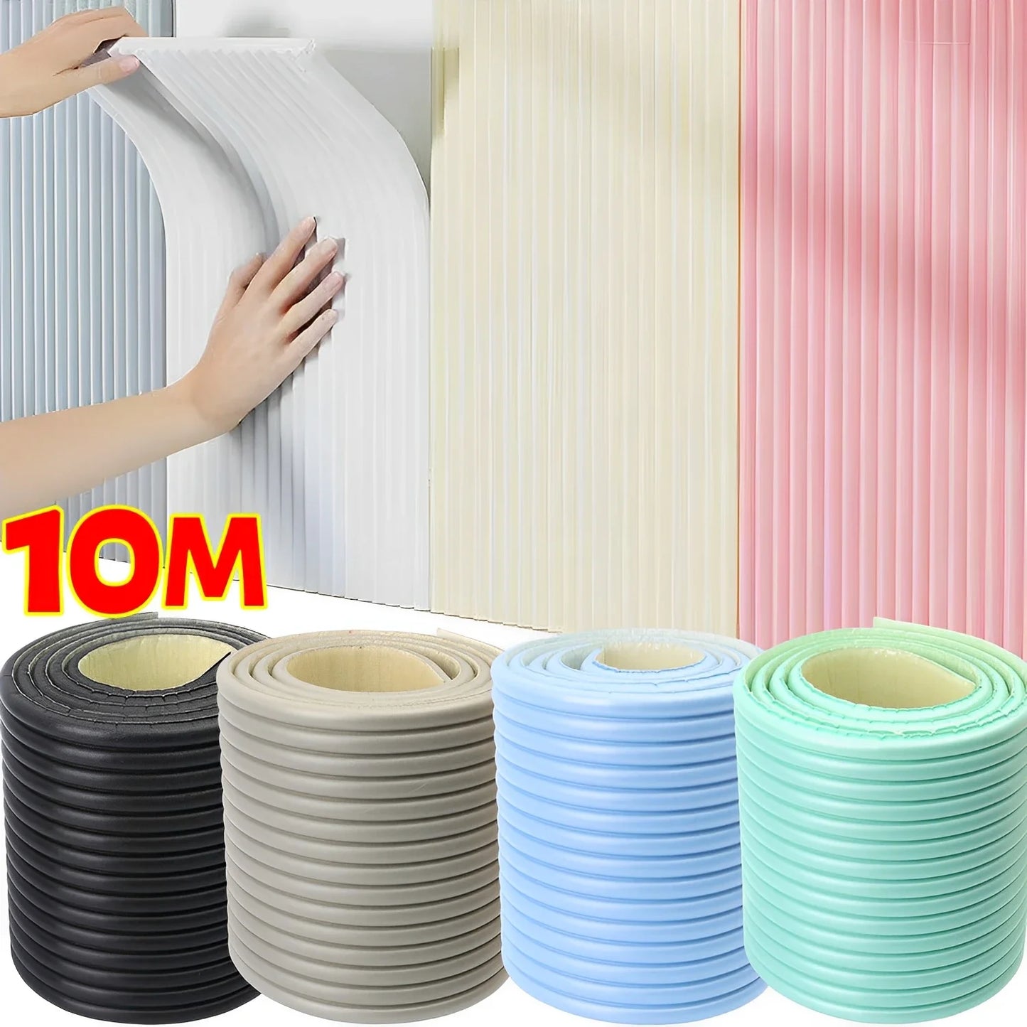3D Anti-collision Strip Self Adhesive Foam Wall Stickers Baby Safety Soft Padding for Crib Bedside Protection Home Decoration