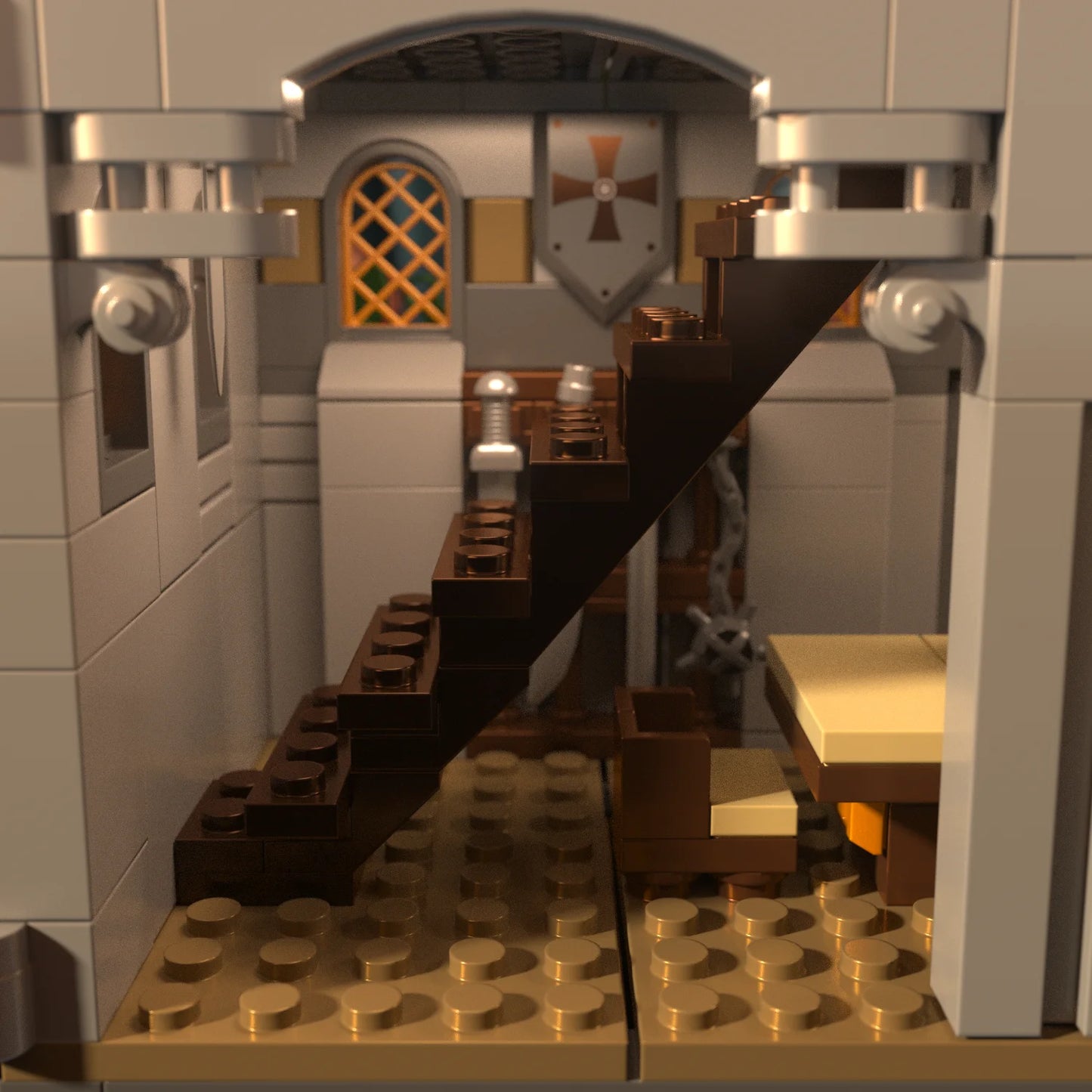 2484PCS Sword of Holy Spirit Castle Building Blocks Model Toys Sets Small Particle MOC Street View Bricks For Christmas Gifts