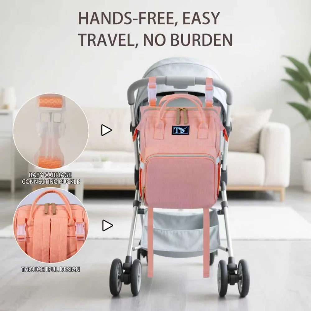 2025 New Multipurpose Diaper Bag Backpack with Changing Pad & Stroller Straps, Large Capacity Mom Bags with Thermal Pocket