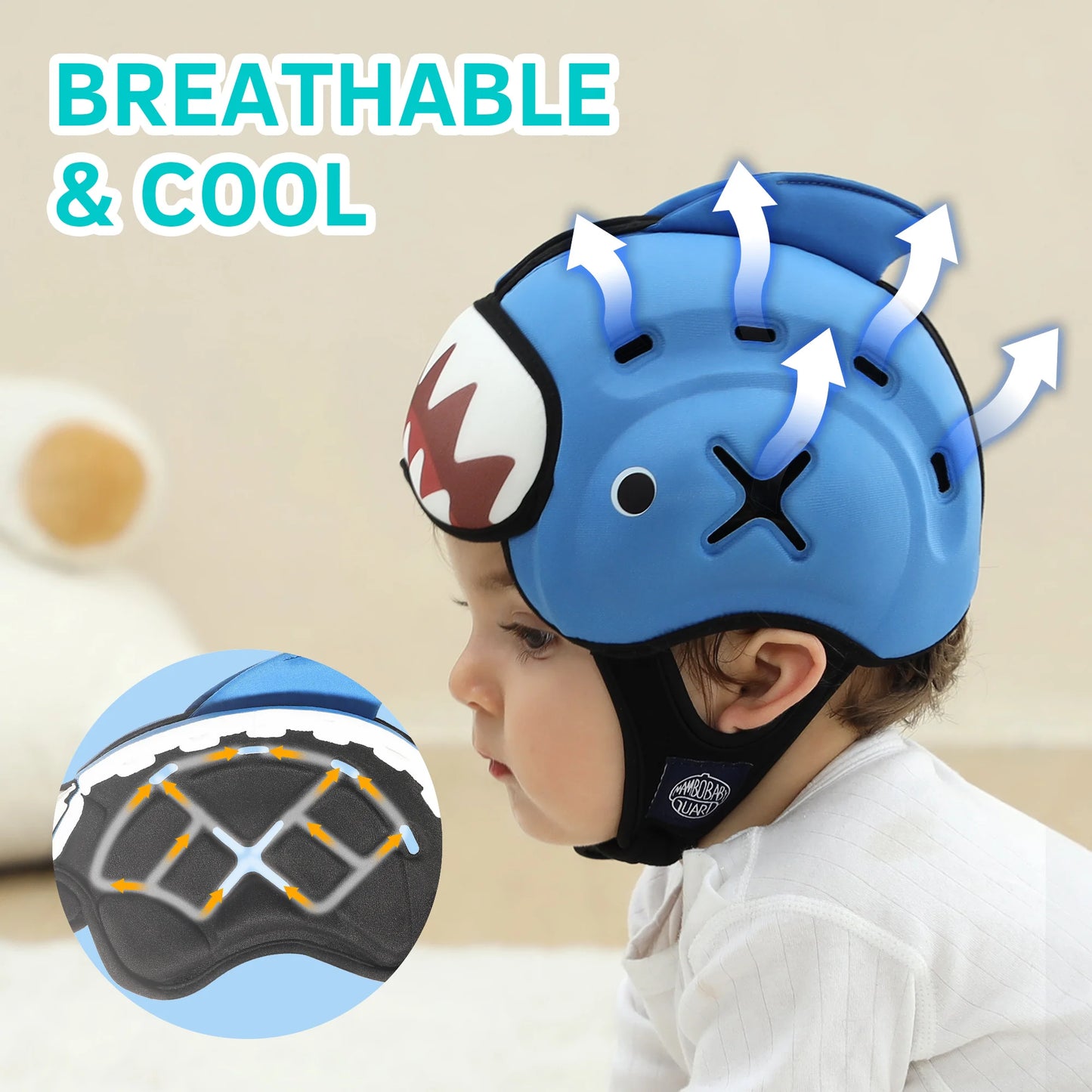 MamboBaby Safety Helmet for Crawling & Walking, Ultra Lightweight Adjustable Infant Head Protector Suitable for Baby 6-24 Mont