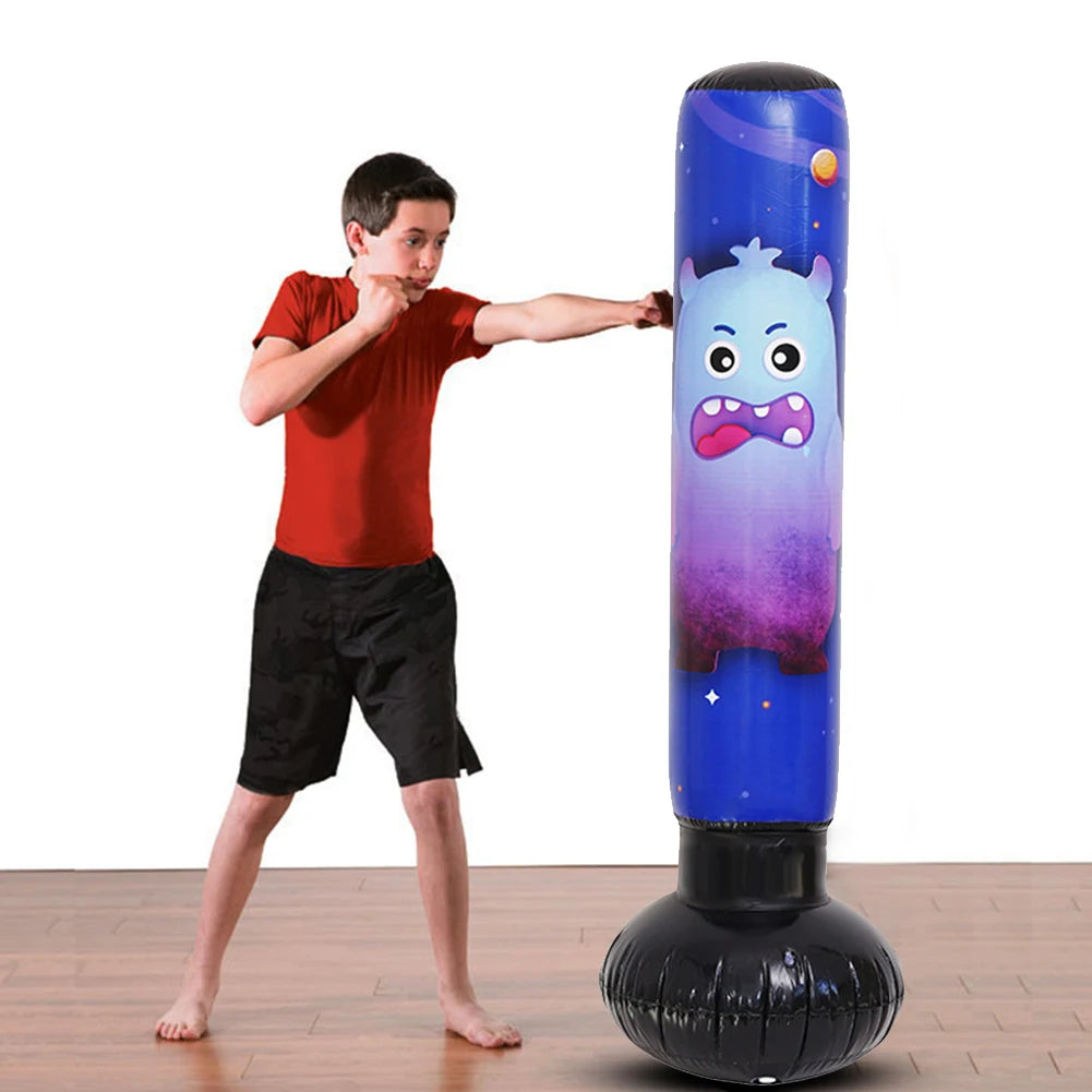1.2M/1.6M Inflatable Boxing Bag Children Adult Tumbler Standing Sandbag Fitness Training Boxing Sack PVC Thicken Boxing Pillar