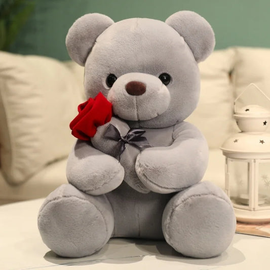 23cm Teddy Bear with Rose Bear for Valentine's Day Eternal Roses For Mother's Day Anniversary Graduation Handmade Romantic Gift