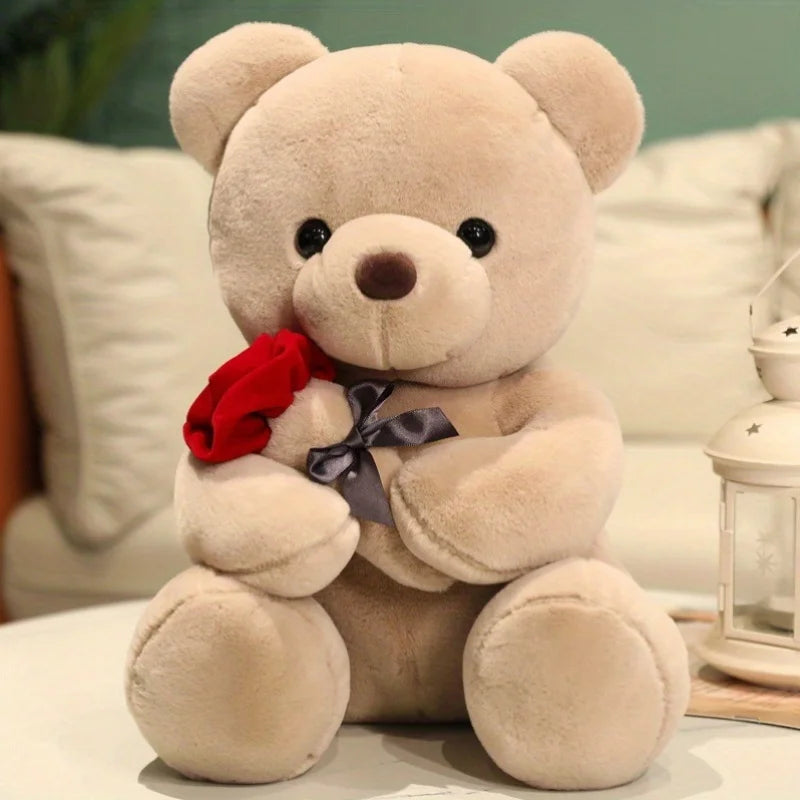 23cm Teddy Bear with Rose Bear for Valentine's Day Eternal Roses For Mother's Day Anniversary Graduation Handmade Romantic Gift