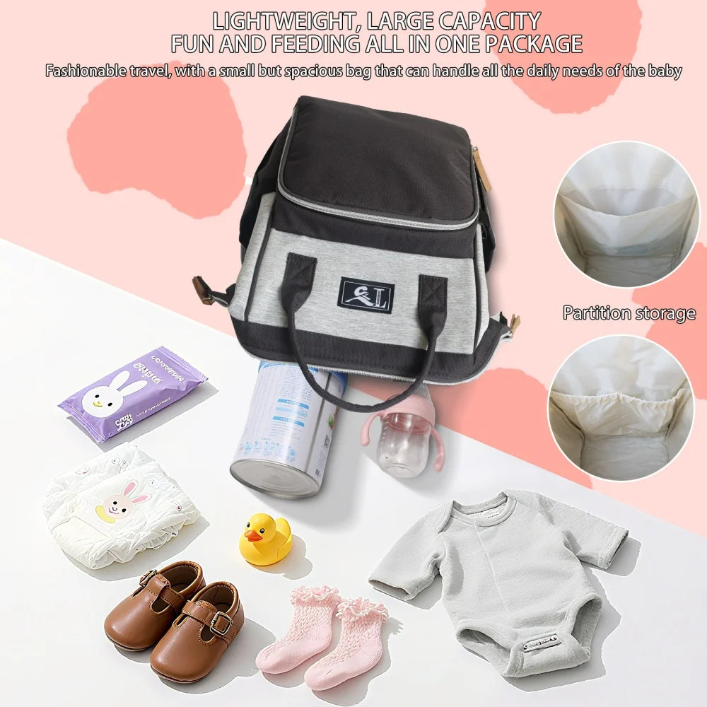 2025 New Multipurpose Diaper Bag Backpack with Changing Pad & Stroller Straps, Large Capacity Mom Bags with Thermal Pocket