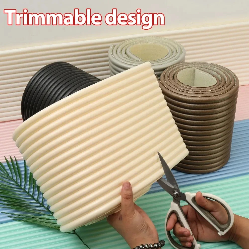 3D Anti-collision Strip Self Adhesive Foam Wall Stickers Baby Safety Soft Padding for Crib Bedside Protection Home Decoration