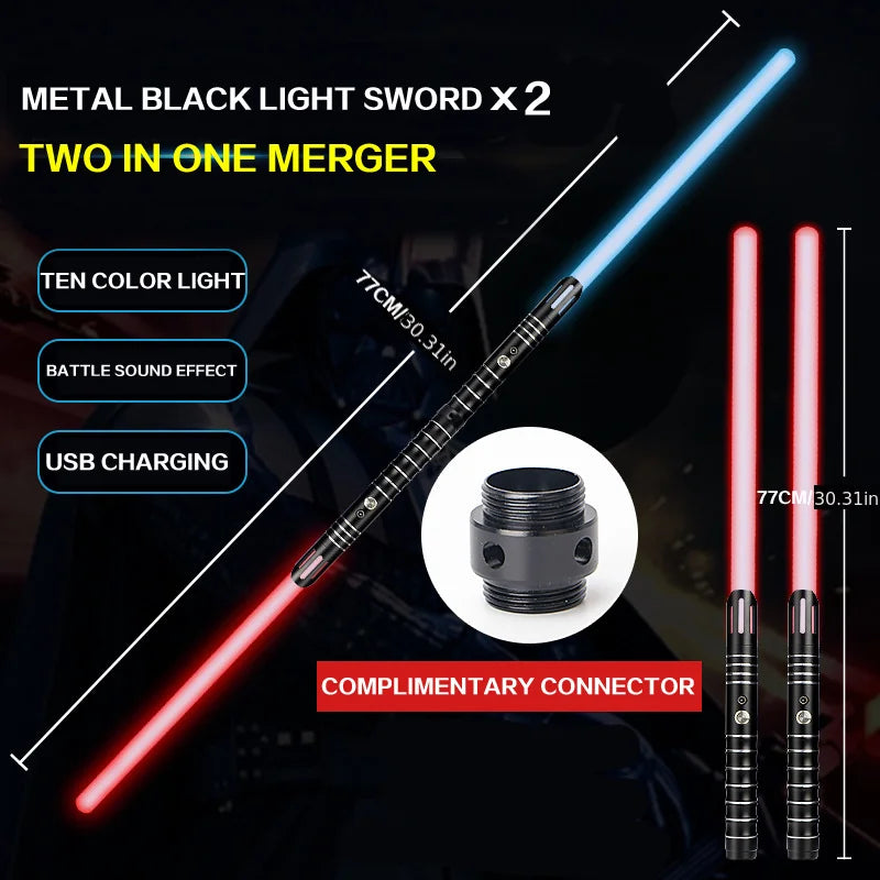 Light up Saber 16 Colors & Sounds RGB Light Sword Metal Handle Laser Sword Toys Light Quiet Mode Children Cosplay Christmas Gift