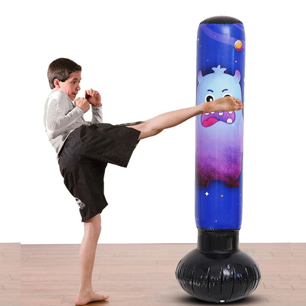 1.2M/1.6M Inflatable Boxing Bag Children Adult Tumbler Standing Sandbag Fitness Training Boxing Sack PVC Thicken Boxing Pillar