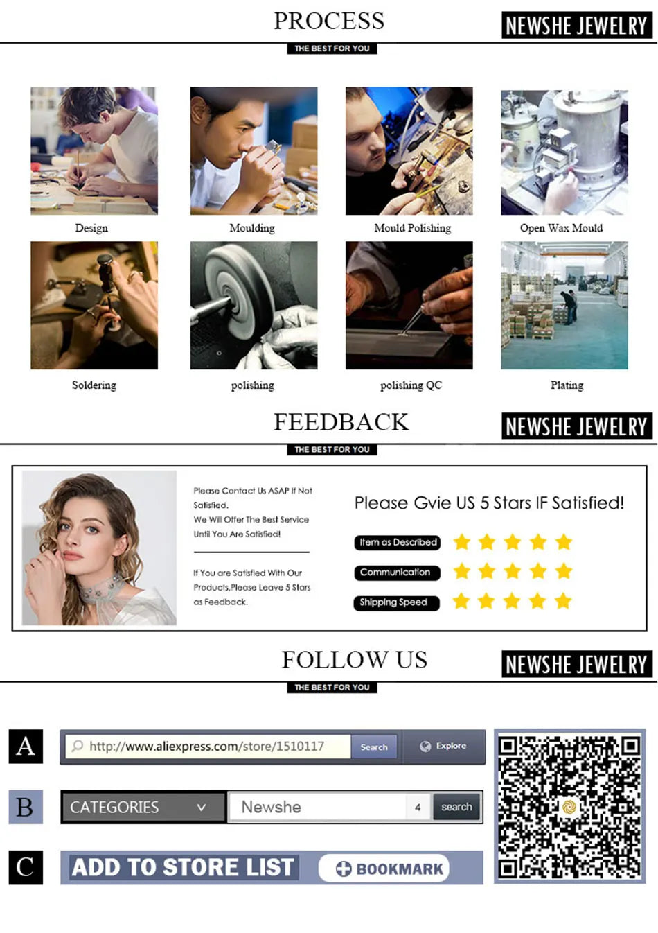 Newshe 3 Pcs Solid 925 Sterling Silver Certified Moissanite Wedding Rings Set for Women 6.5mm Princess Cut Luxury Jewelry