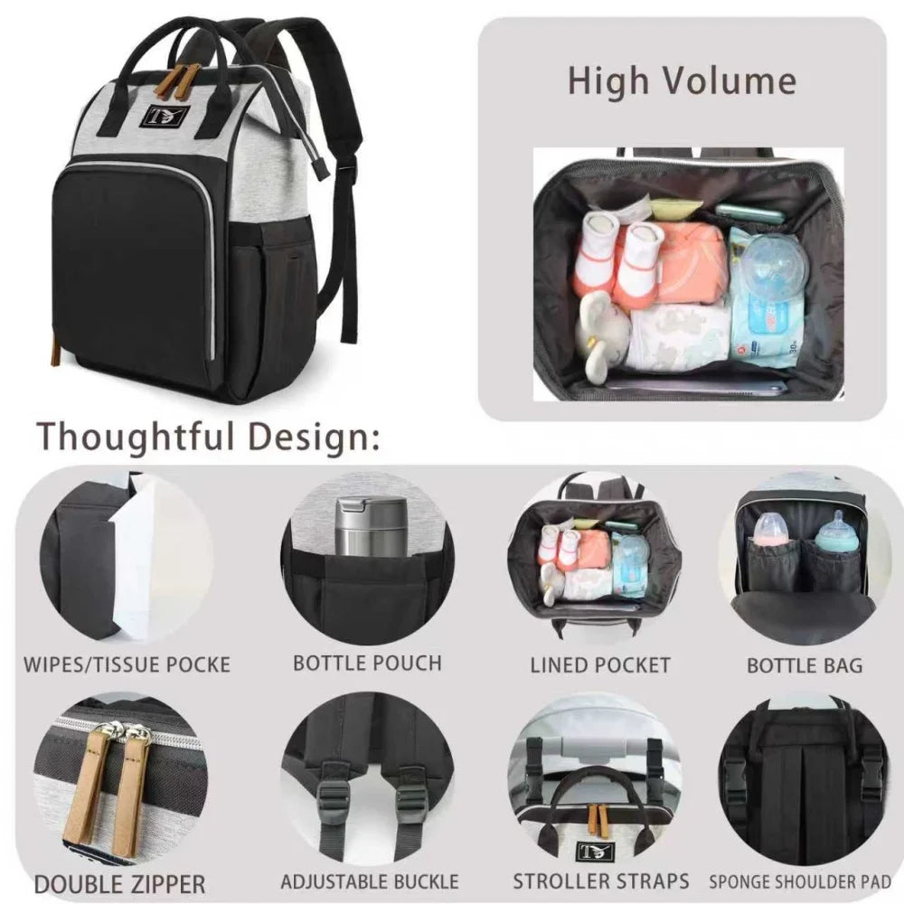 2025 New Multipurpose Diaper Bag Backpack with Changing Pad & Stroller Straps, Large Capacity Mom Bags with Thermal Pocket