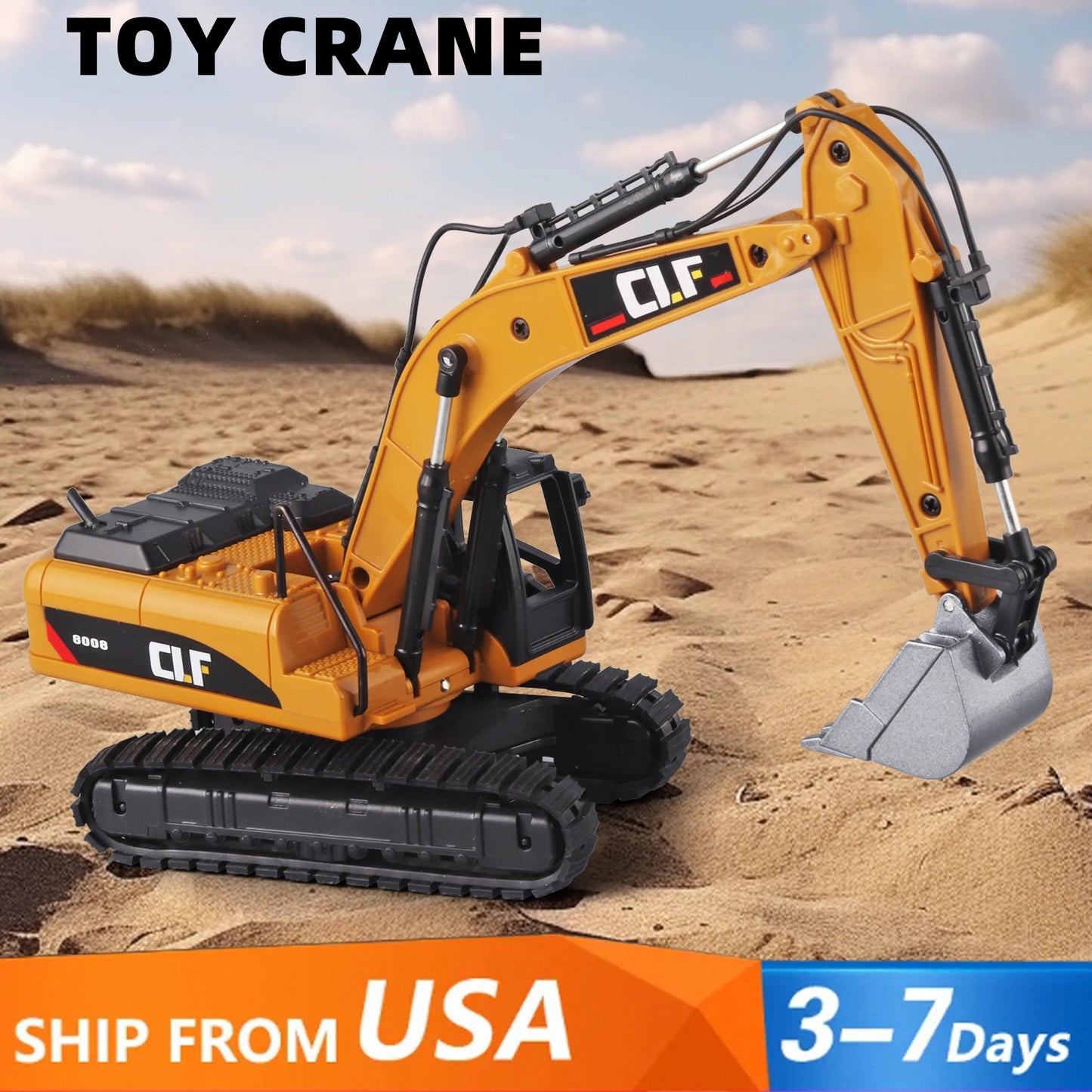 Excavator Toy Construction Truck Toy - Simulated Lights Crawler Excavator Toy - Construction Truck Toys for Boys 3 - 5 Year Old