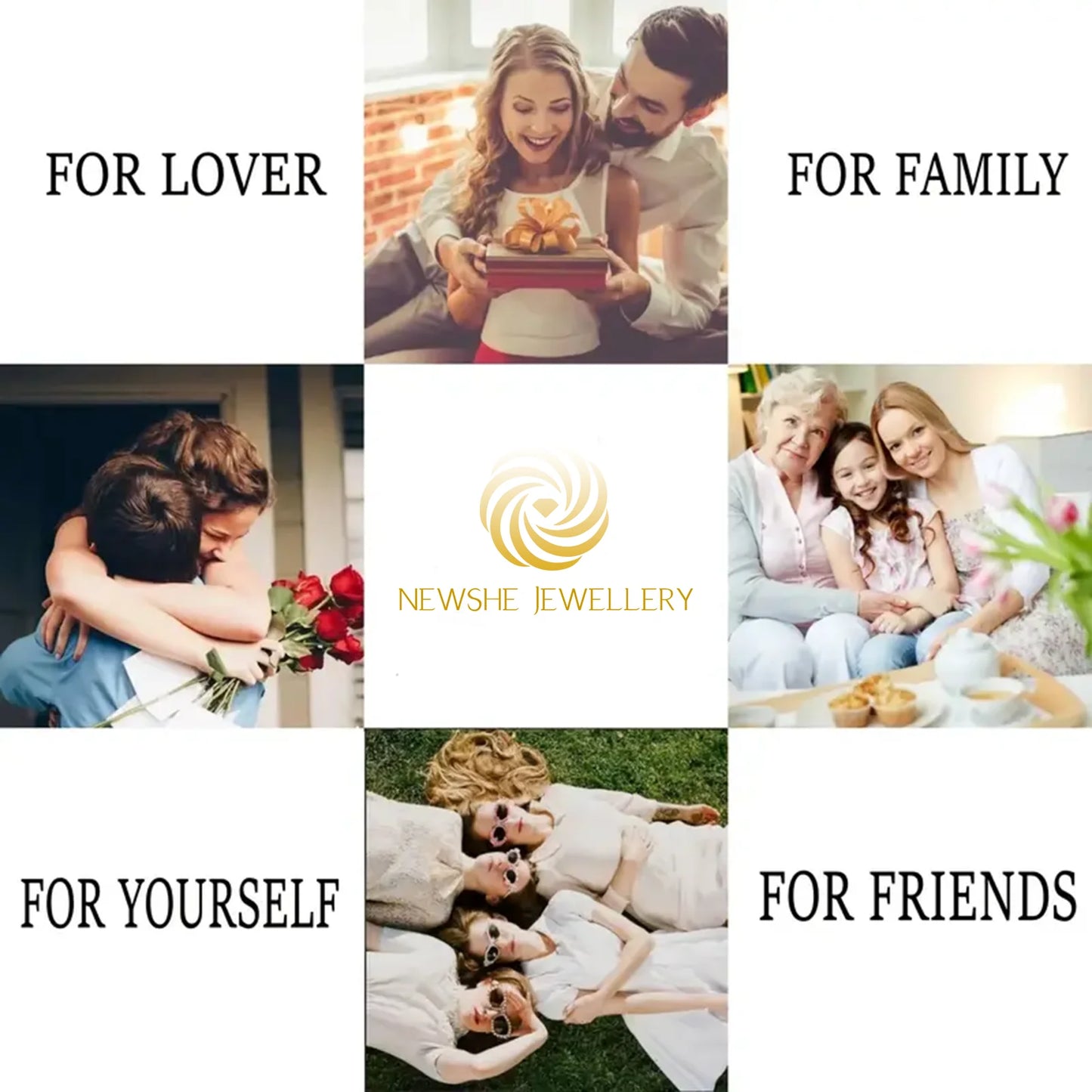 Newshe Oval 2Ct Moissanite Wedding Rings Set for Women D color VVS1 925 Sterling Sliver Luxury Engagement Ring