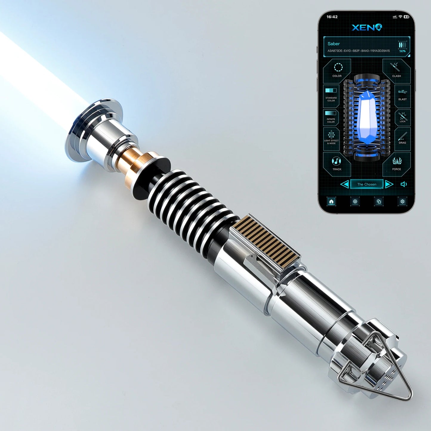 PHS Luke V2 Smooth Swing Lightsaber Metal Hilt for Heavy Dueling Color Changing Sounds Force Blaster Jedi Laser Sword Toys
