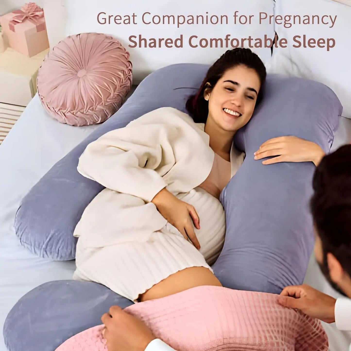 Pregnancy Pillow, G-Shape Full Body Pillow, Maternity Pillow for Side Sleeper, Pregnancy Body Pillow for Pregnant Women Suppor