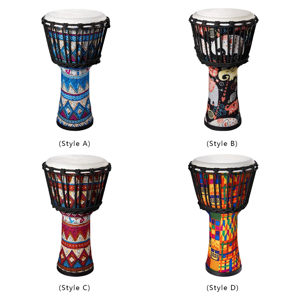 Goatskin Drumhead African Drum Colorful Art Patterns 8inch Djembe Drum Hand Drum Great Gift for Beginners Adults and Kids